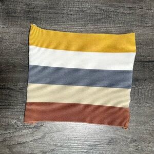 Windsor Striped Ribbed Tube Top in Mustard, White, Gray, Cream, Rust